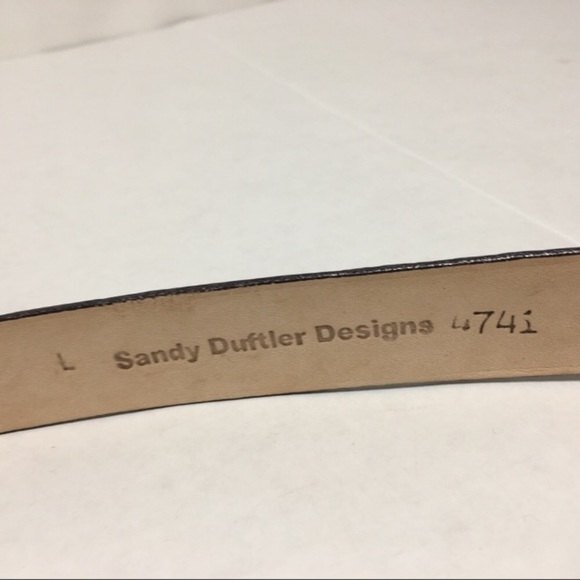 Sandy Duftler Designs Leather Boho Belt Size Large - Picture 7 of 8